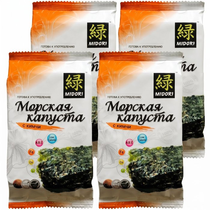 Мидори морская капуста с кимчи (блок 4шт по 5г)