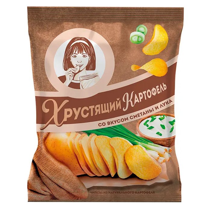 Хрустящий картофель Сметана лук (Девочка) 40г (ВЧ802)