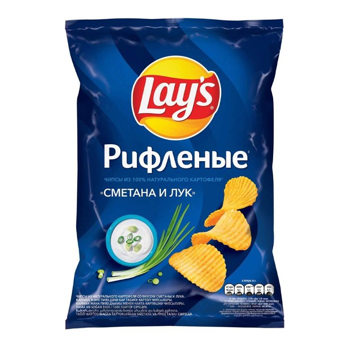 Лейс рифленые Сметана и Лук 140г