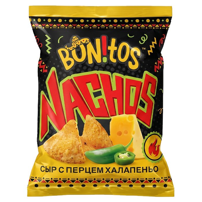 Начос "Bon!tos" Сыр с перцем халапеньо 75гр