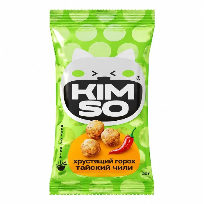 Горох хрустящий «KIM SO» со вкусом "Тайский Чили" 60г