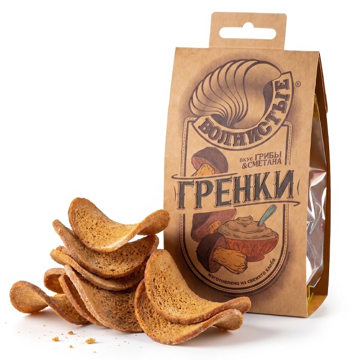Гренки волнистые "грибы сметана" 75г