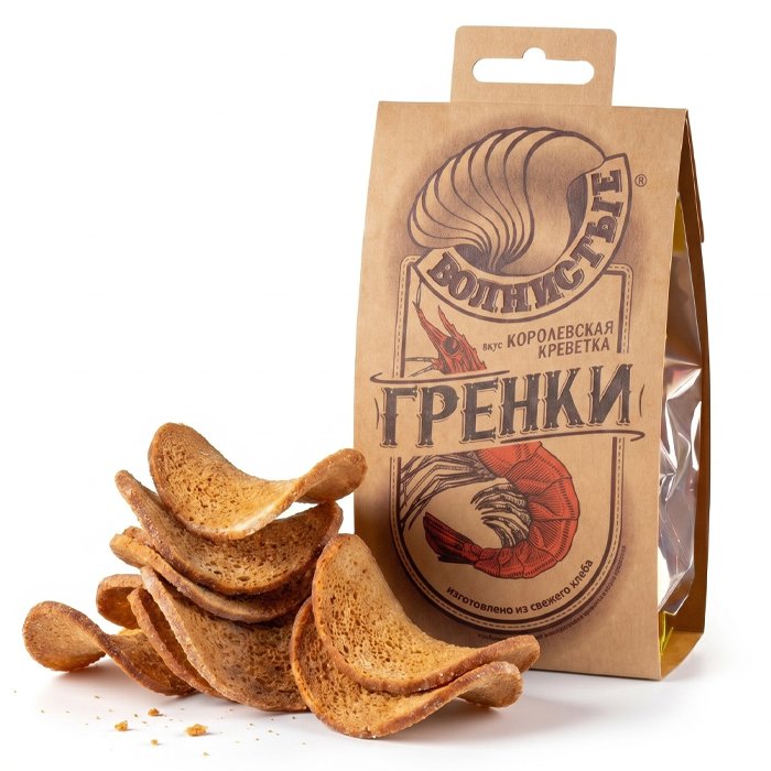 Гренки волнистые с креветкой 75г