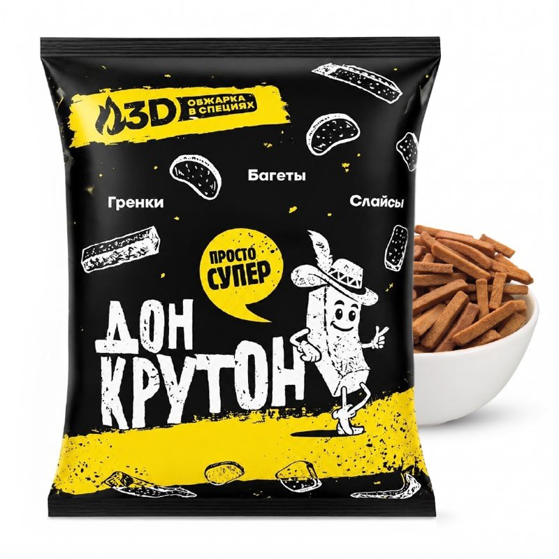 Гренки ДОН КРУТОН пшеничные "Сыр с чесноком"