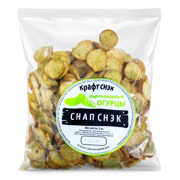 Гренки крафтовые "СНАПСЫ Белые" Маринованные огурцы