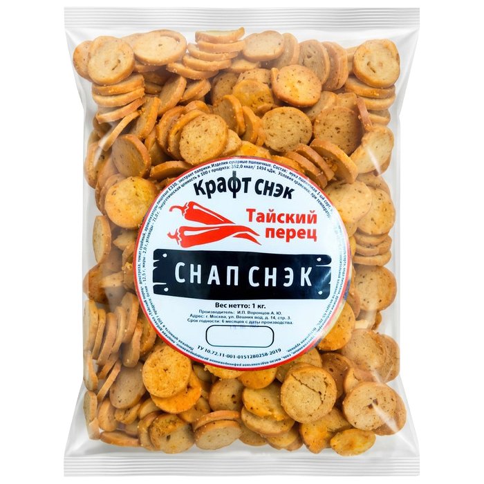 Гренки крафтовые "СНАПСЫ Белые" Тайский Перец