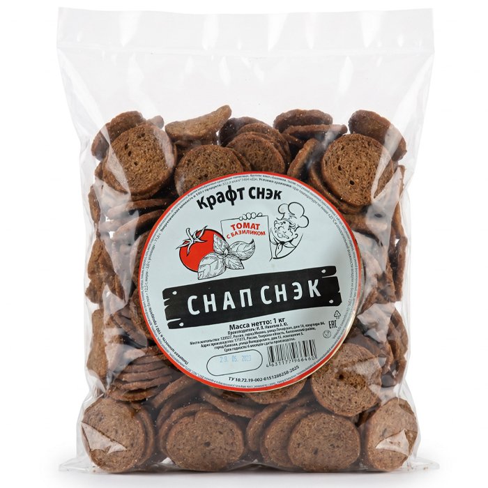 Гренки крафтовые "СНАПСЫ" Томат с базиликом