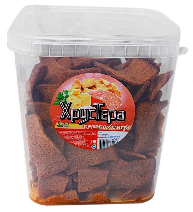 Сухари "ХрусТера"Семга сыр (ведро)950г