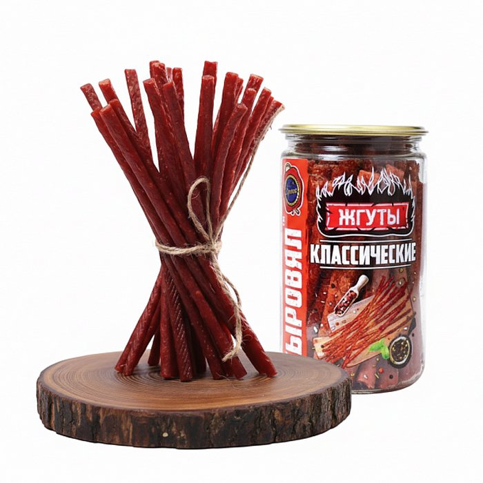 Жгуты "Классические" колбаски с/к из мяса птицы 150г (банка)