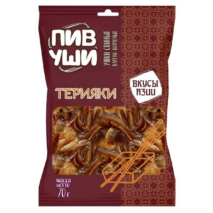 Уши свиные Терияки 70гр "ПИВУШИ"