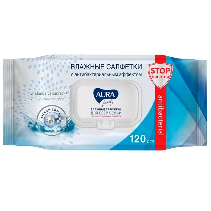 Влажные салфетки с крышкой 120шт