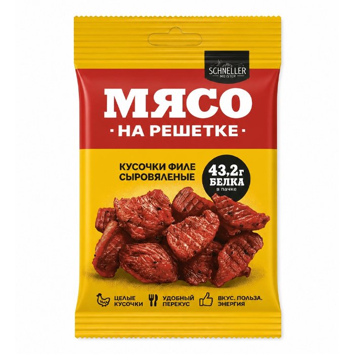 Мясо на решетке "Шнеллер" Куриные кусочки сыровяленые 80г