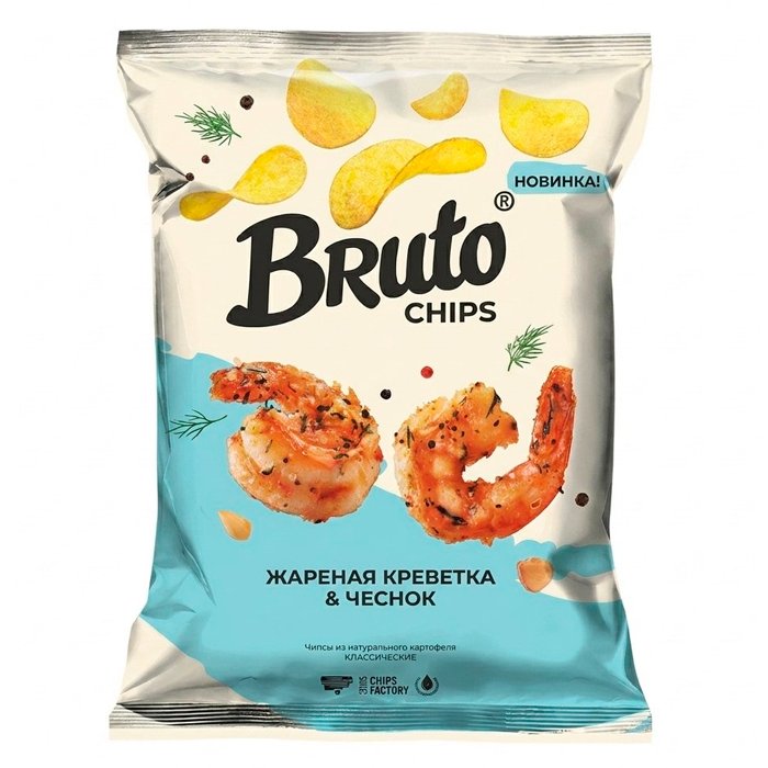 Картошечка "Bruto" со вкусом "Жареная креветка & Чеснок" 100гр