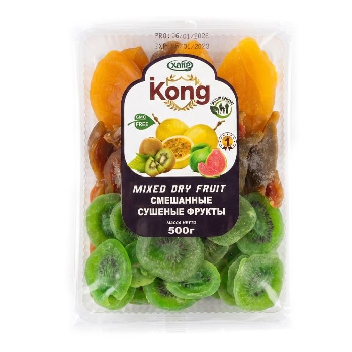 Сушеные фрукты МИКС (Маракуйя,Гуава,Киви) KONG 500гр