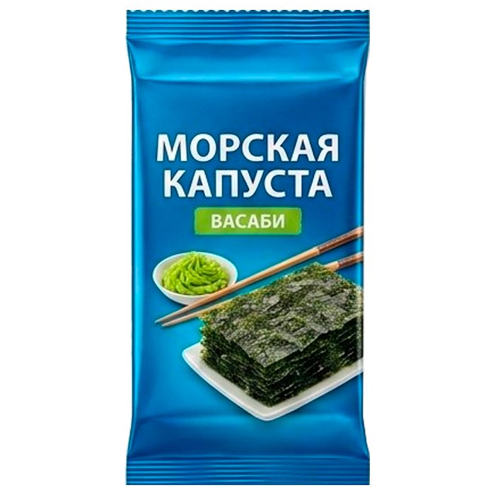 Хрустящая морская капуста ЮКА Васаби 5гр