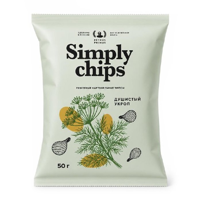 Картофельные чипсы Simply chips Душистый укроп 50гр