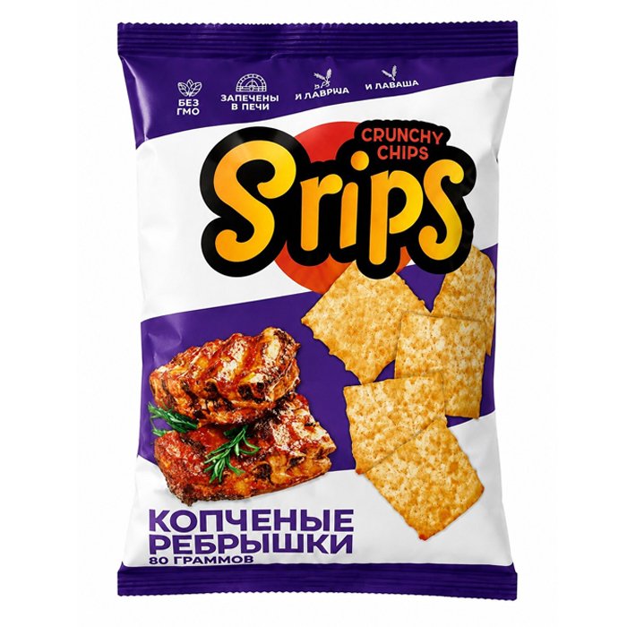 Чипсы из лаваша "Prips" Со вкусом "Копченые ребрышки" 80гр