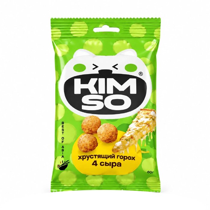 Горох хрустящий «KIM SO» со вкусом "4 сыра" 60г