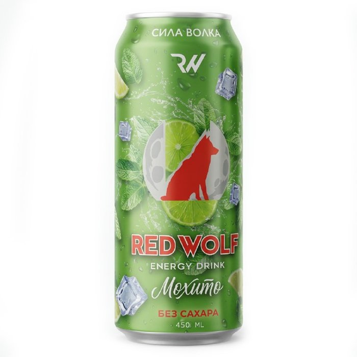 Энергетический напиток RED WOLF "Мохито" 0.45л