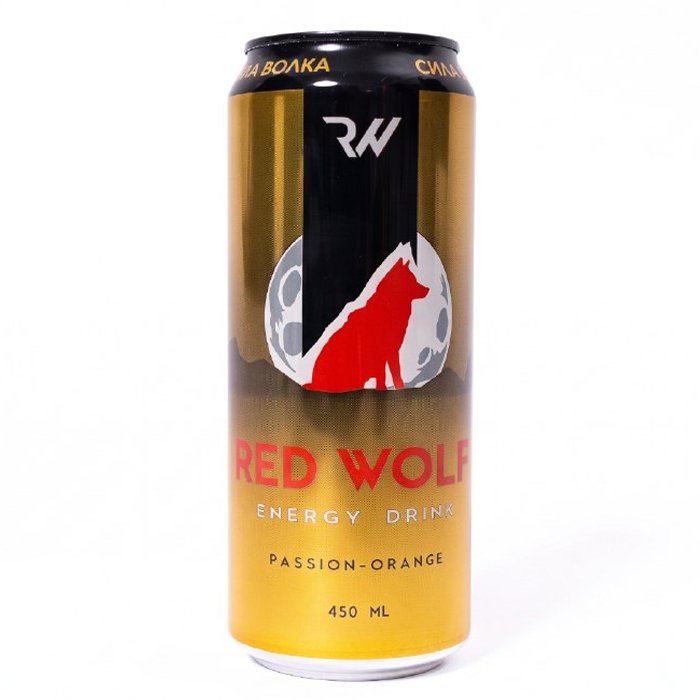 Энергетический напиток RED WOLF "Маракуйя-Апельсин" 0.45л