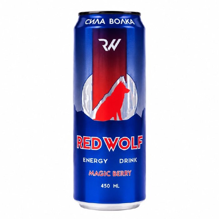 Энергетический напиток RED WOLF "Грейпфрут-манго-малина" 0.45л