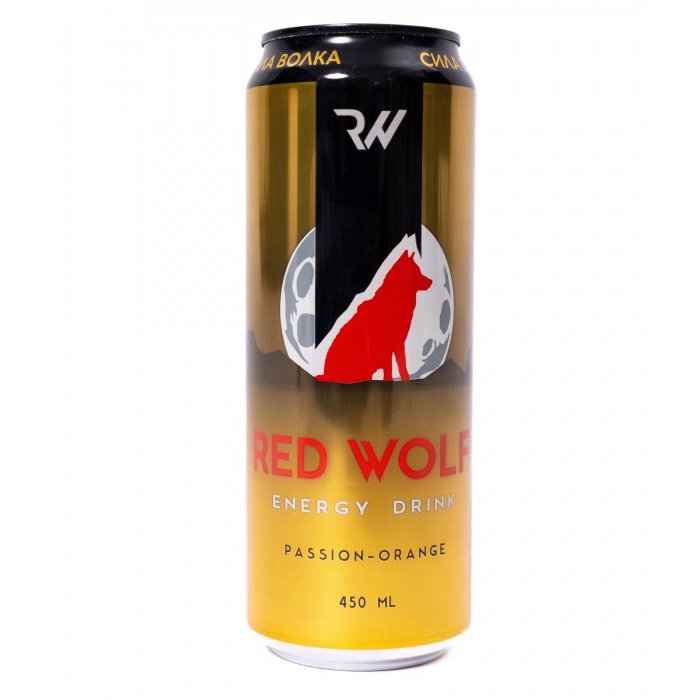 Энергетический напиток RED WOLF "Маракуйя-Апельсин" 0.45л