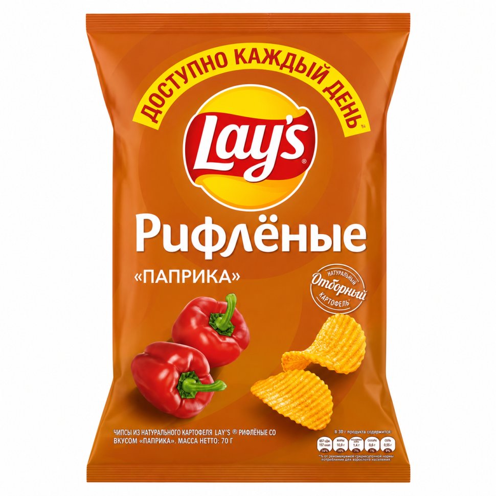Лейс Паприка "Рифленые" 70г