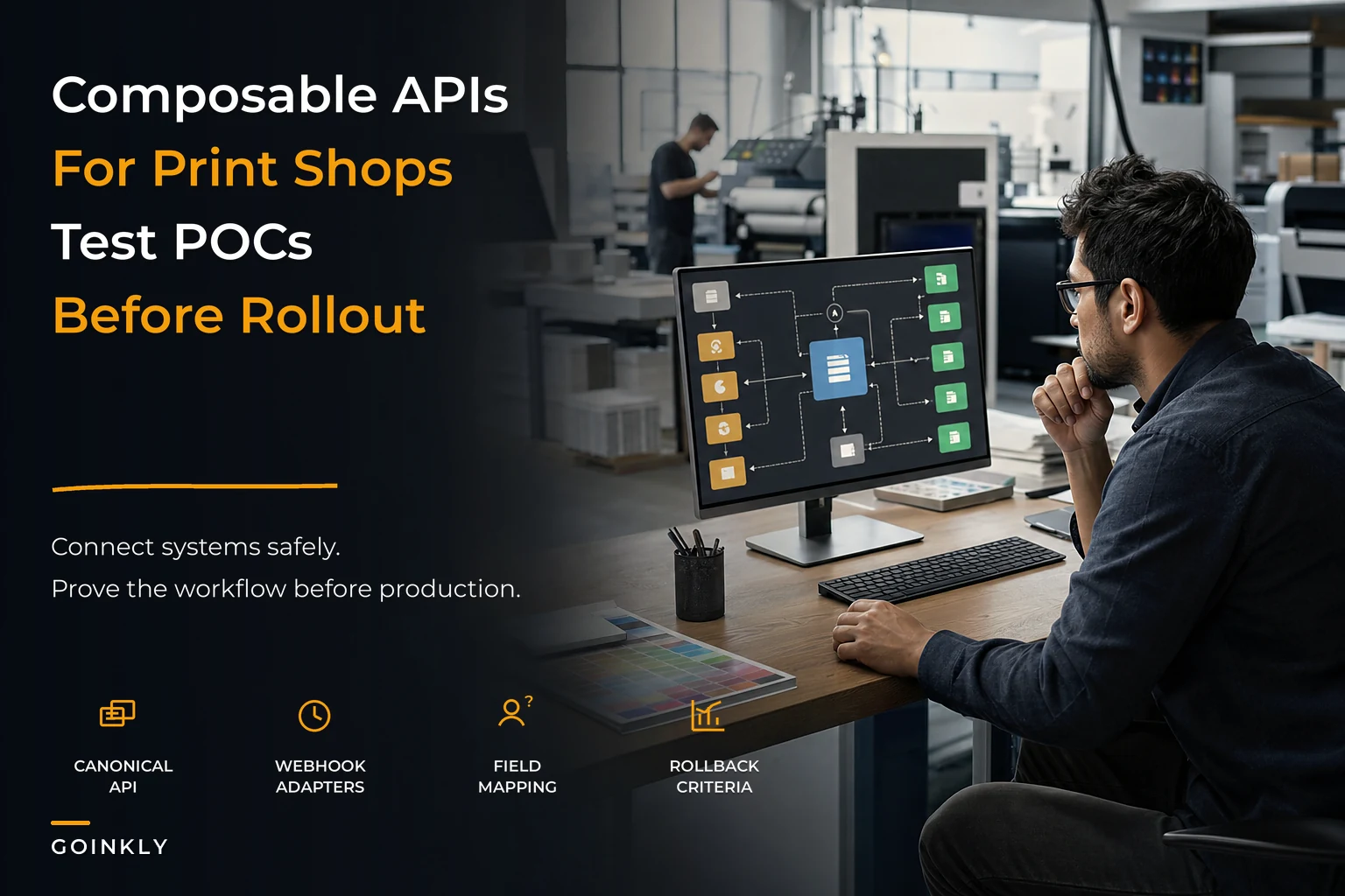 Composable API strategy for print shops and testable POC patterns