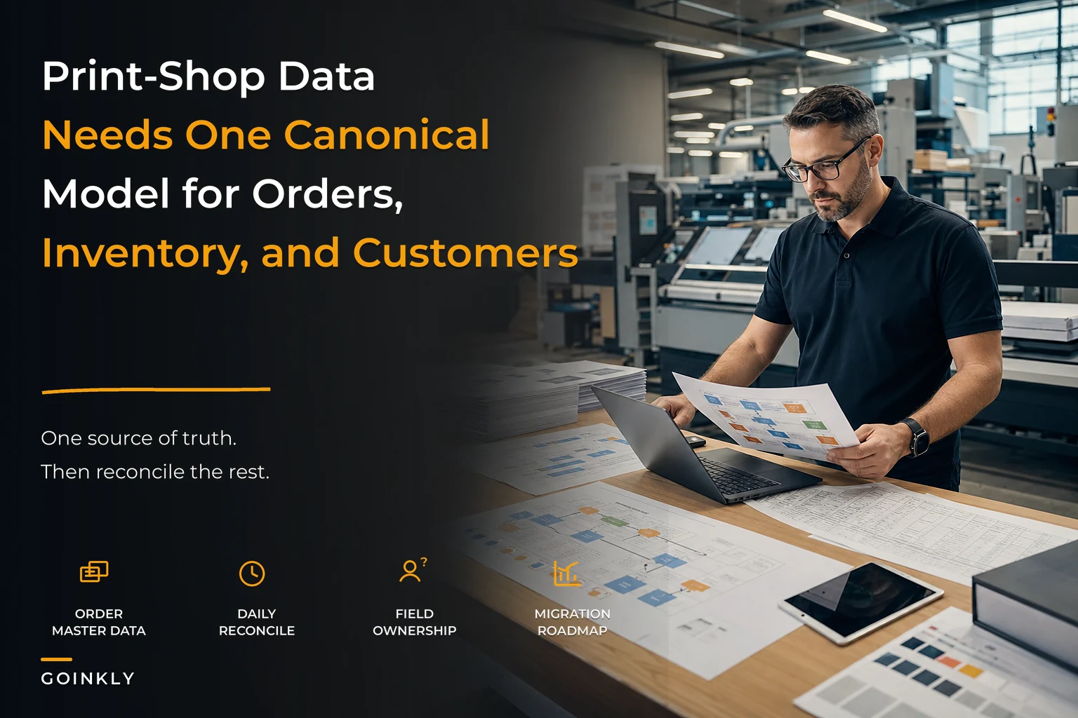 Print-shop operational data architecture: a practical single-source data model for orders, inventory and customers