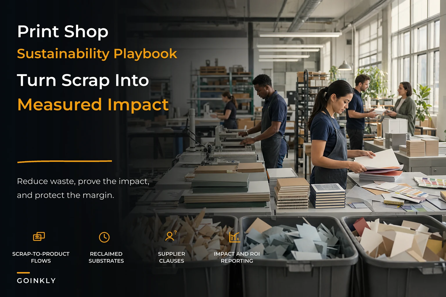 Print shop sustainability playbook to reduce waste and report impact