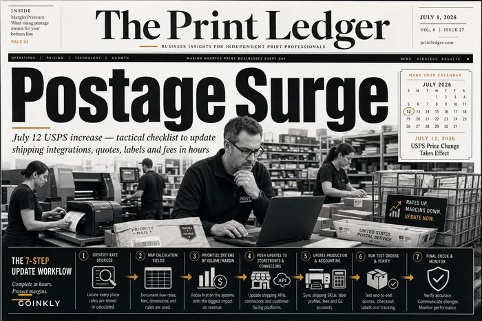 What the July 2026 USPS Rate Increase Means for Print Shops: Update Shipping Integrations, Quotes and Order Workflows