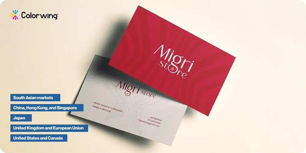 global business card sizes