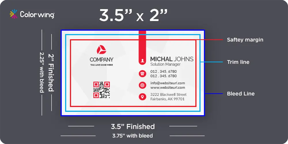 business card bleed area