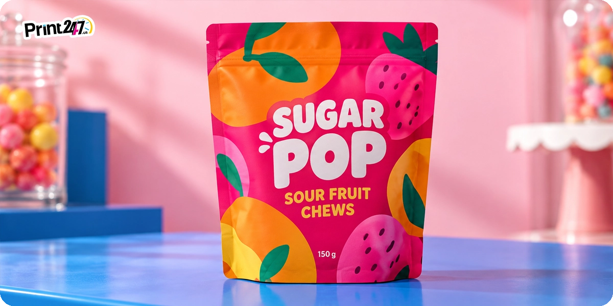 Full Bleed Matte Mylar Bag for Candy and Confection Full Bleed Matte Mylar Bag for Candy and Confection