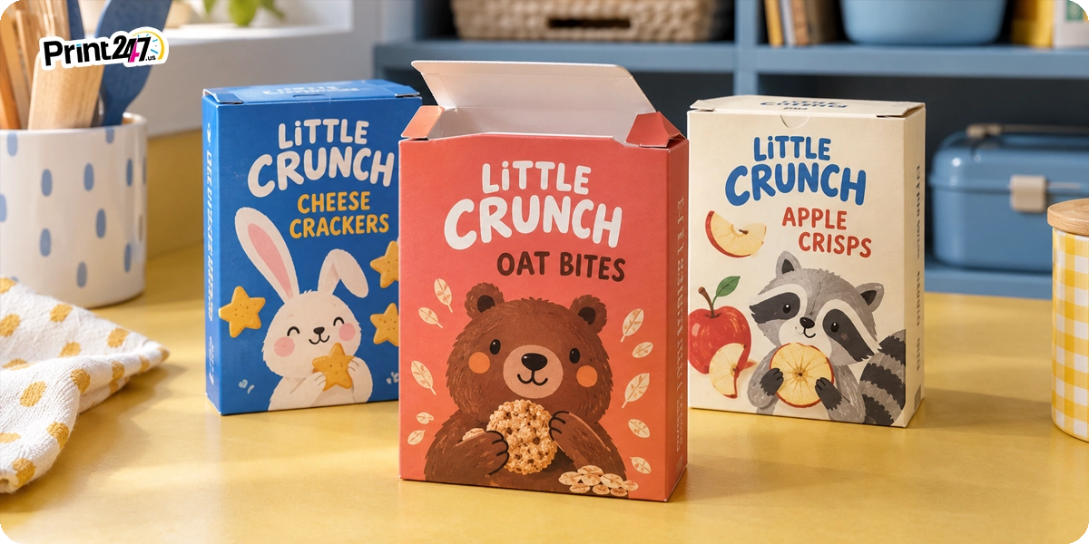Illustrated Character Folding Carton for Kids Snacks Illustrated Character Folding Carton for Kids Snacks