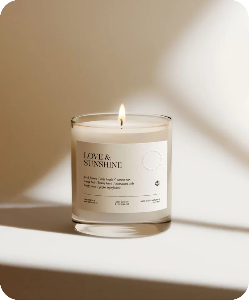 Custom printed candle stickers