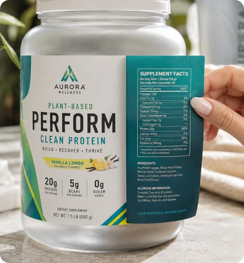 Sports Supplement Jar Labels