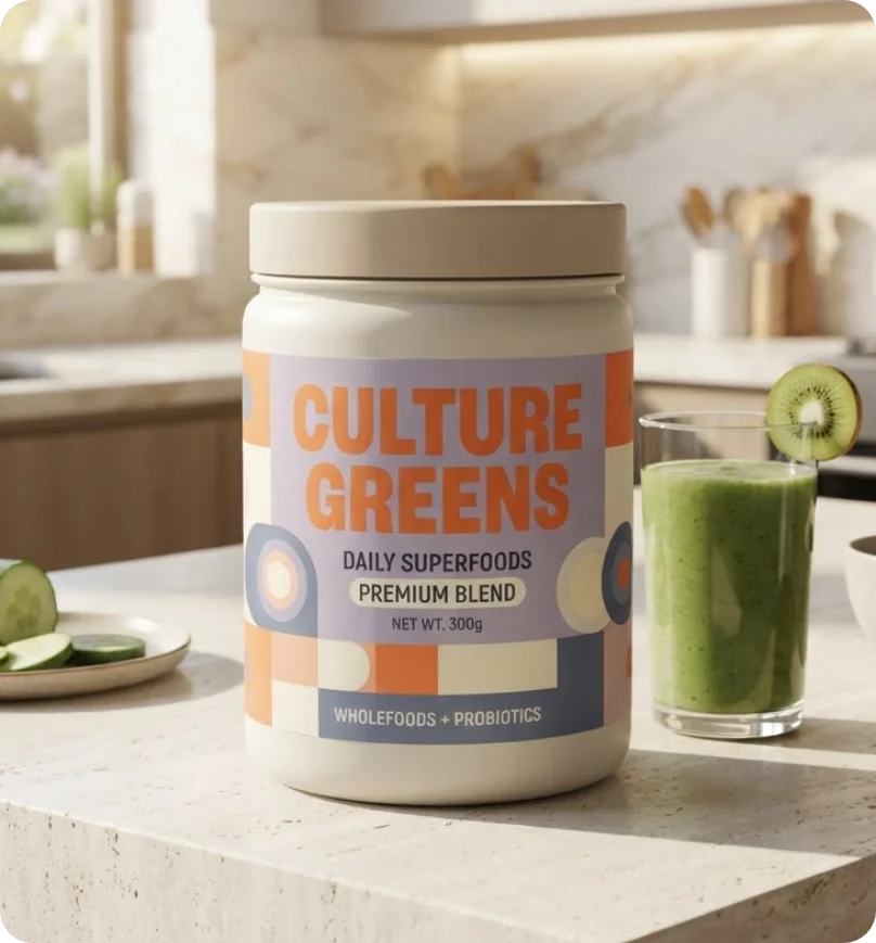 Greens Powder Jar Labels