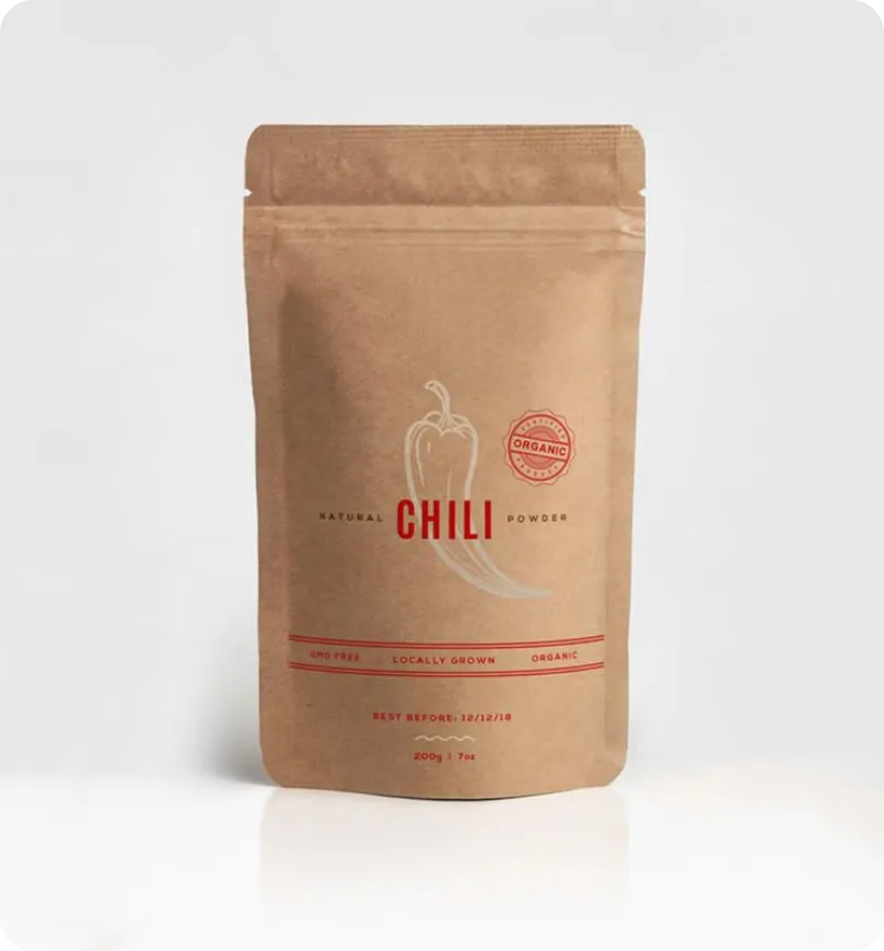Kraft Stand-up Pouches 5x8x3"