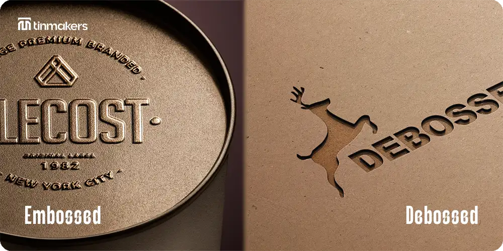 custom tin packaging with texture