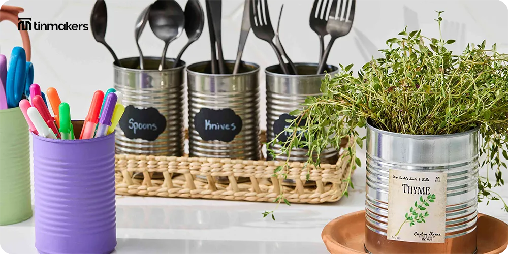 Reusing cans for home decor