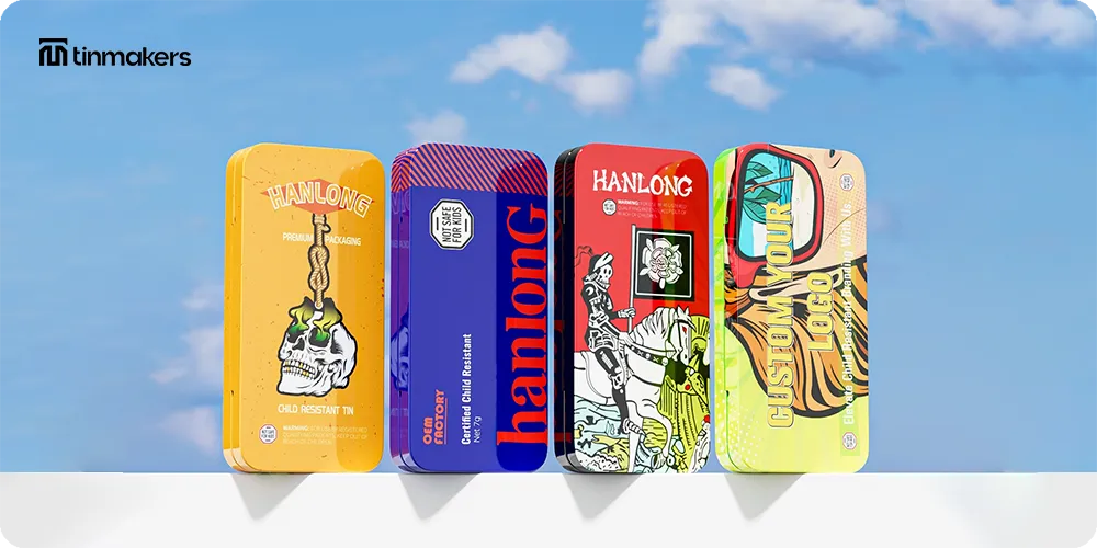 Child-resistant cannabis packaging Safe cannabis tin box design