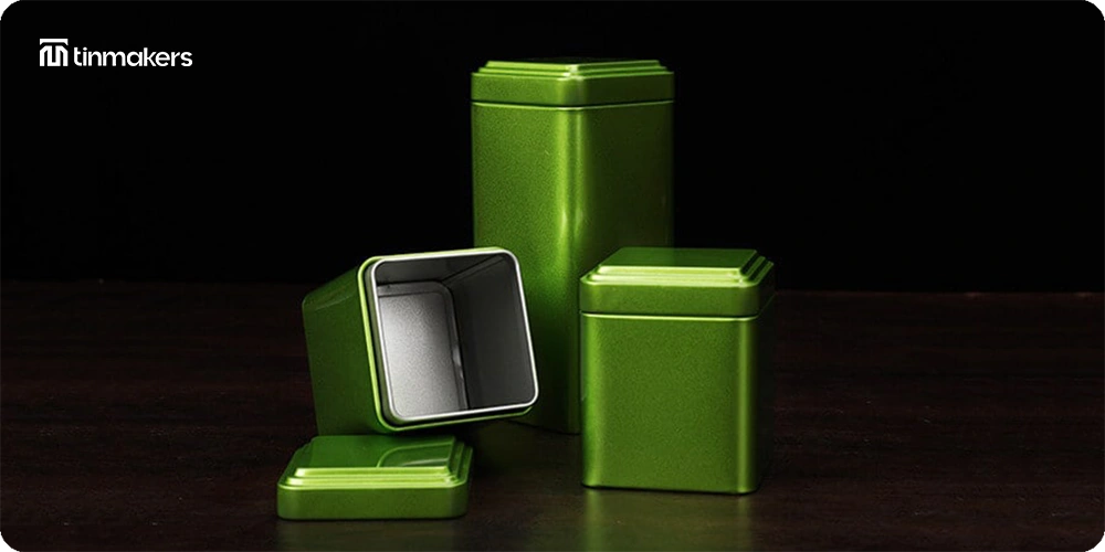 Decorative square storage tin boxes
