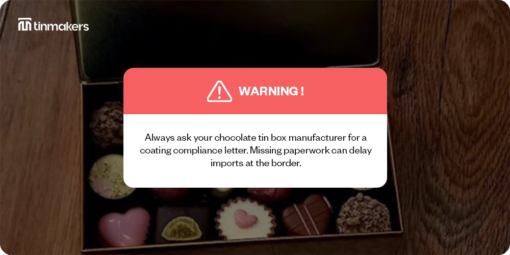 Tin box for luxury chocolate gifts