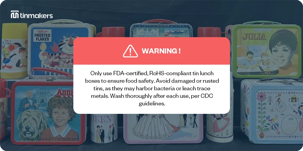 Tin lunch box with design