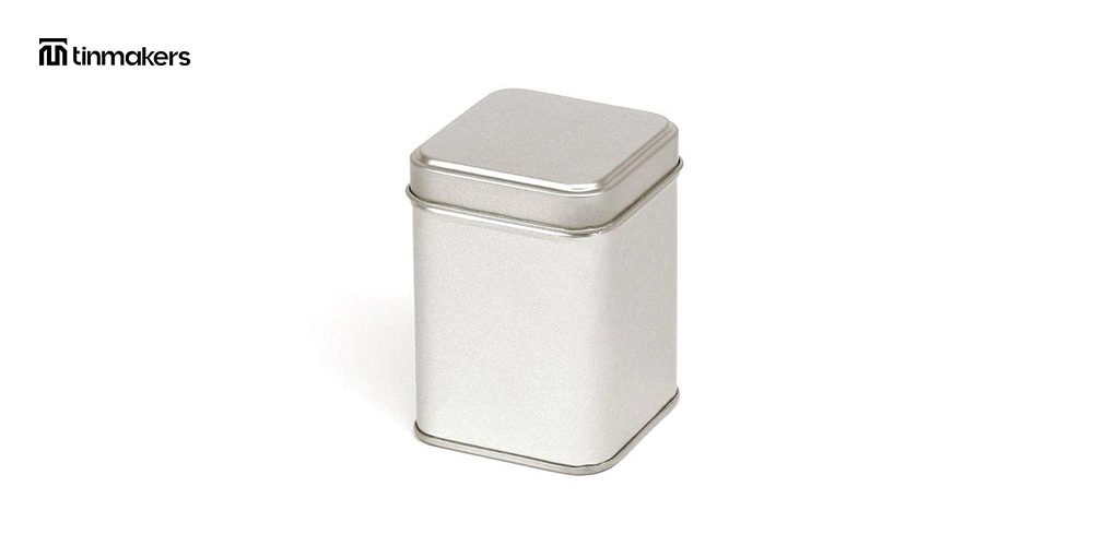 Reusable square tins for products
