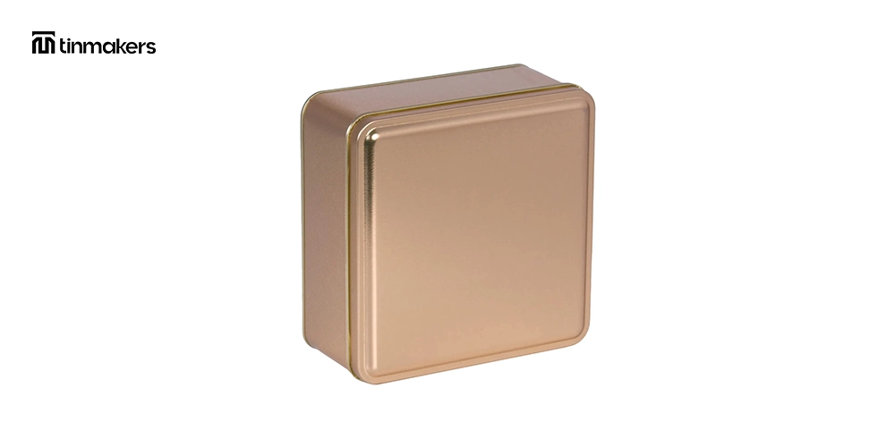 Square tins for retail packaging