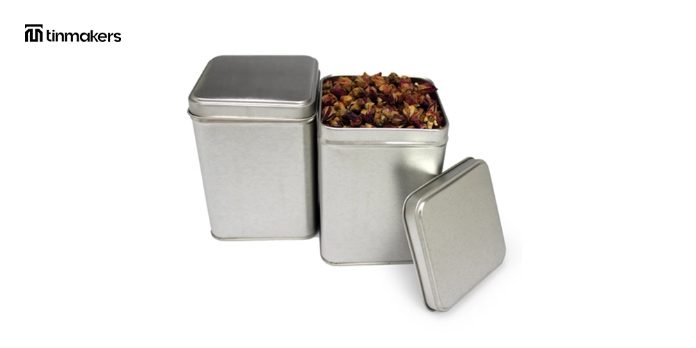 Decorative square storage tin boxes