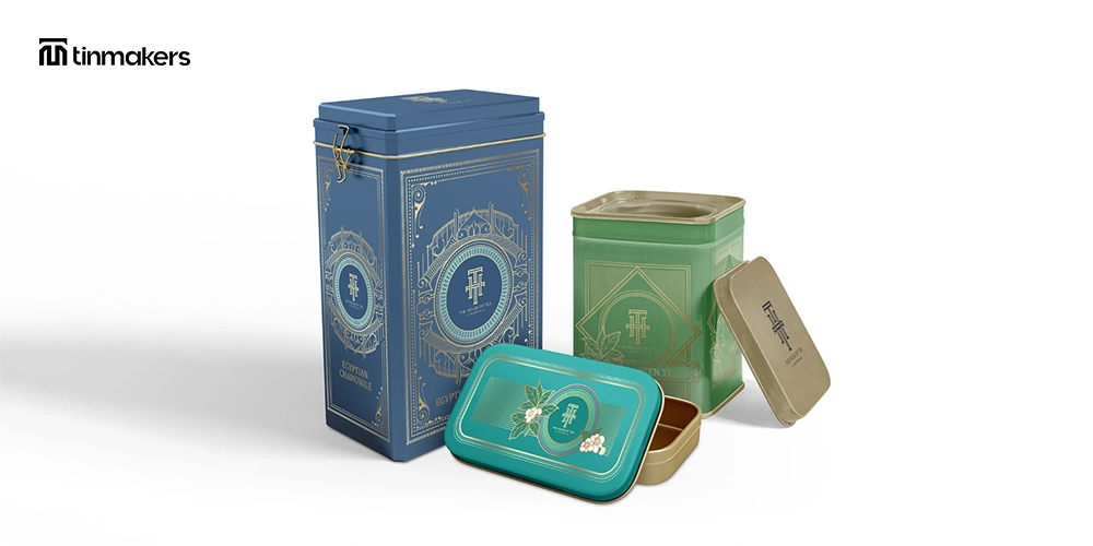Colorful tin packaging for products