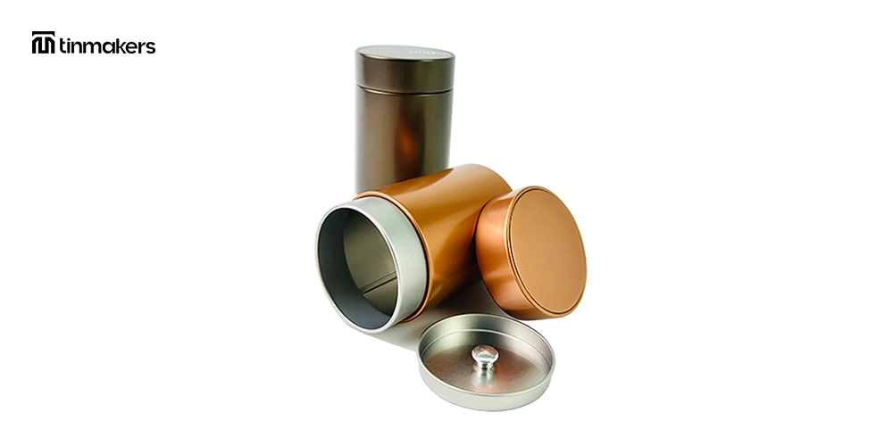 Tea storage tins with airtight lids